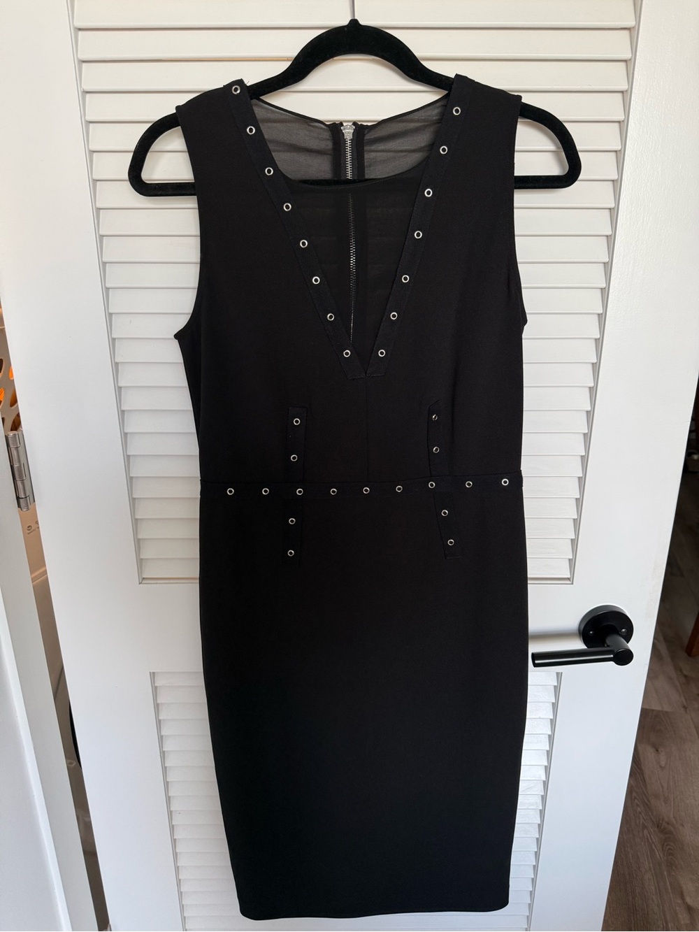 RACHEL Rachel Roy Black Grommet Sheath Dress